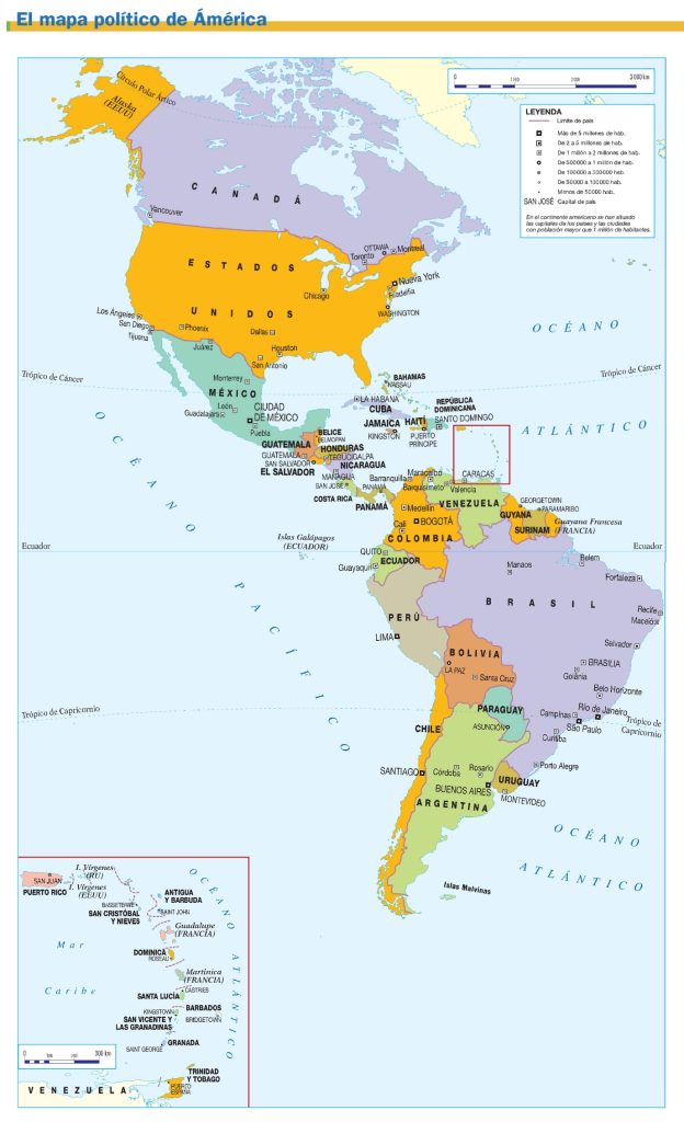 Mapa-político-del-continente-americano
