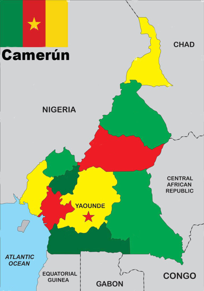 Mapa de Camerún - Mapa político